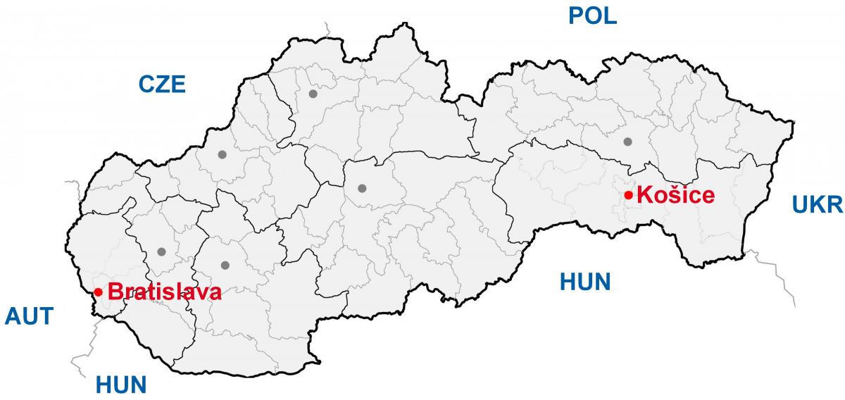 karte Slovākija, kosice