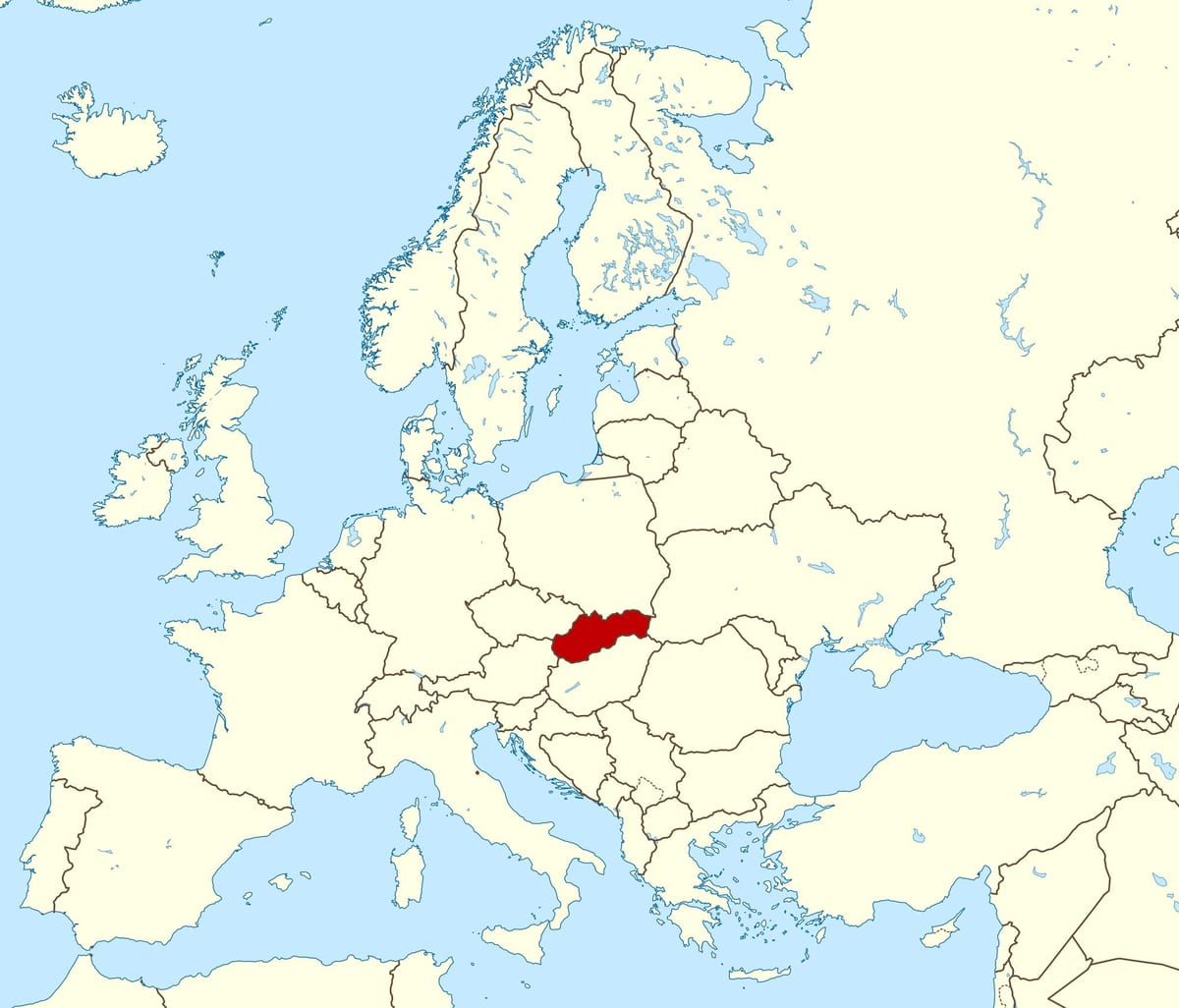 karte Slovākija karti eiropā