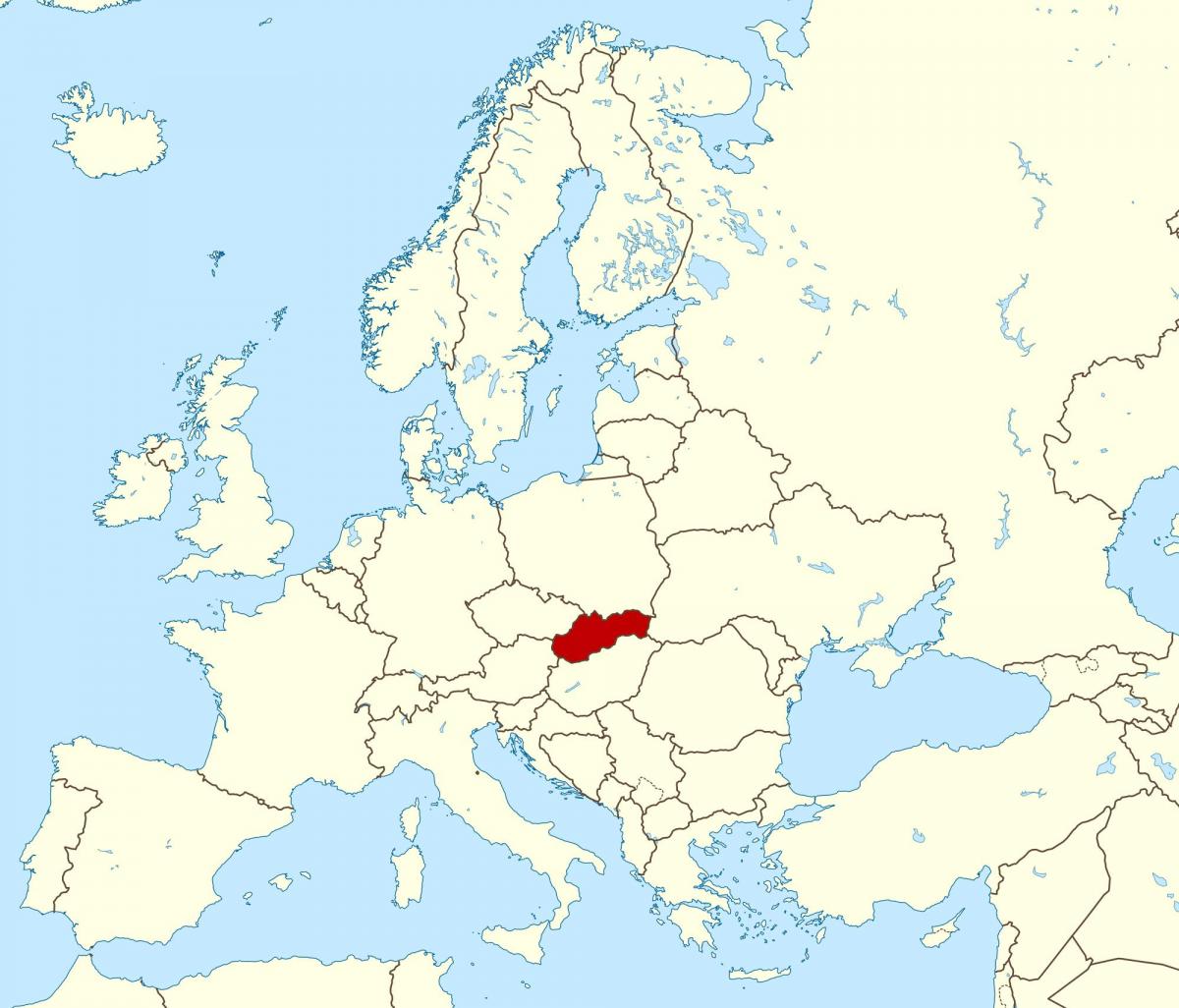 karte Slovākija karti eiropā