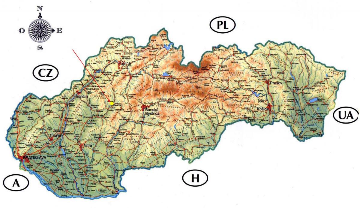 karte Slovākija pilis