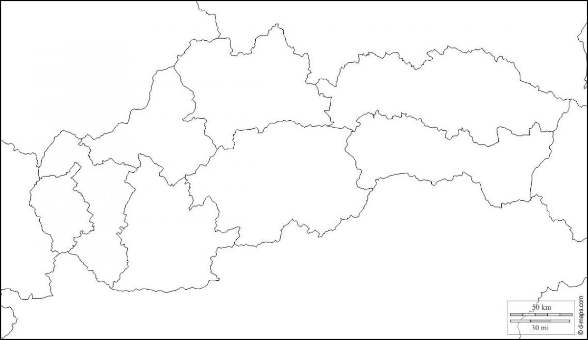 karte Slovākija tukšs 