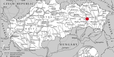 Karte austrumu Slovākija