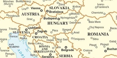 Kartes Slovākija apkārtējām valstīm