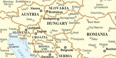 Kartes Slovākija apkārtējām valstīm