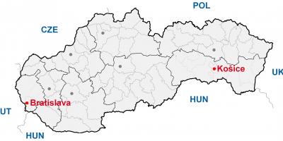 Karte Slovākija, kosice