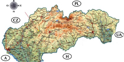 Karte Slovākija pilis