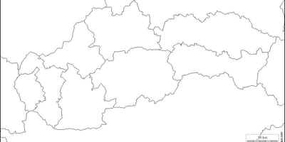 Karte Slovākija tukšs 