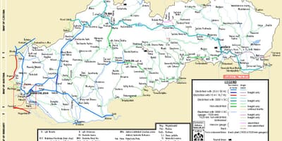 Slovākija vilcienu karte
