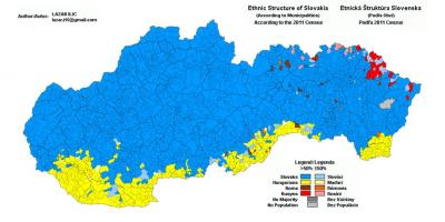 Karte Slovākija etniskās