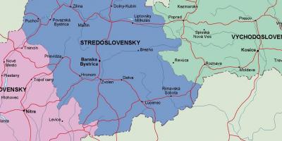 Karte Slovākija politisko